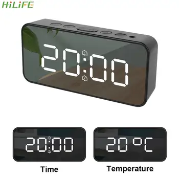 Elektroninių Despertador Apšvietimas Namų Puošybai Atidėti Stalo Laikrodis LED Skaitmeninis Temperatūros Datos Ekrano Veidrodis, Žadintuvas