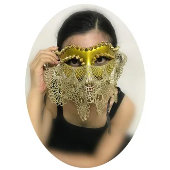 H3415 Aukso Tuščiaviduriai Nėrinių Kaukė Helovinas Šalis Italijos Maskuotis Etape Mergaitė Princesė Kaukės Moterų Kalėdų Anonimas Priedai