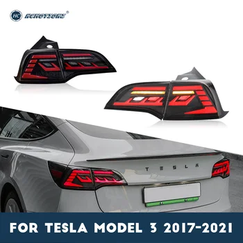 HCMOTIONZ Automobilių Stiliaus galinius Žibintus Asamblėjos Tesla Modelis 3 Modelis Y 2017 2018 2019 2020 2021 DRL Posūkio Žibintai, Galiniai Žibintai