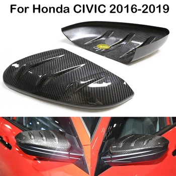 Honda Civic 2016-2020 Nekilnojamojo Anglies Pluošto Automobilio Šoninių Durų galinio vaizdo Veidrodis Padengti Apdaila Bžūp Add-on atsarginės dalys, priedai
