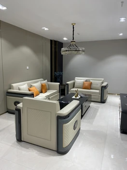 Italijos importuotų prabanga, aukštos kokybės odos villa gyvenamasis kambarys sofos, paprasta stiliaus sofa mišinys, modernus Nordic