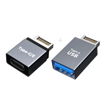 Jimier Plokštė USB 3.0 Type-A & USB-C Tipo C moterį, USB 3.1 Tipas-E Vyrų Priekinis Skydelis Antraštė Pratęsimo Duomenų Adapteris