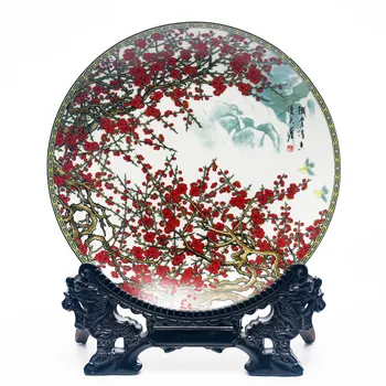 Jingdezhen Keramikos Kabinti Plokštė PlumFlower Plokštė Kinijos Apdailos Plokštės Porceliano Gėlių Plokštės Rinkinys Nustatymas Sienos