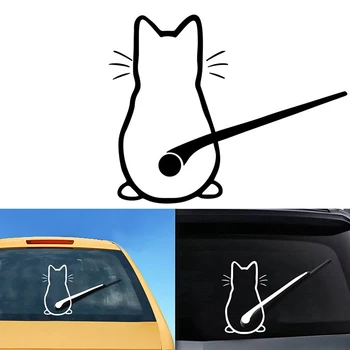 Juokingas Animacinių filmų Katės vinilo Automobilių nešiojamas langą bakas siena lipdukas Dubenį Katė Decal lipdukai, Lipdukai, Tapetai Plakatas