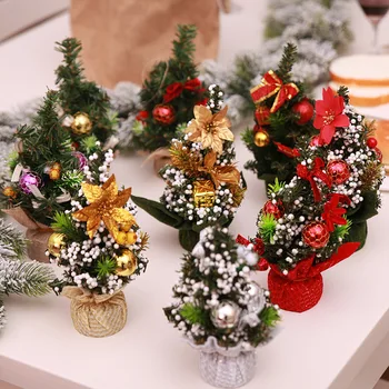 Kalėdinė Dekoracija Imituoti Augalų Parduotuvėje Kalėdų Stalo Puošimas Ornamentais Kelių Spalvų Mini Kalėdų eglutę 22CM Festivalis Prekes