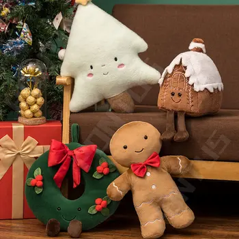 Kalėdų Animacinių Filmų Imbieras Duona Pliušinis Žaislas Sausainiai Žmogus, Šokoladas, Slapukas Kalėdų Dekoro Pagalvėlė Kalėdų Medžio Lėlės Vaikų Namų Dekoro