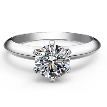 Kietojo Platinum PT950 2C Turas Solitaire Diamond Engagement Ring Moterims D Spalva VVS1 Gražūs Papuošalai Dovana Mergaitė