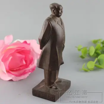Kinija kolekcija senųjų medžio drožybos Pirmininkas Mao Dzedunas. statula