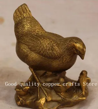 Kinijos Žalvario Raižyti Aukso Vištienos Gyvūnų Šeimos Statula