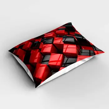 Kitas Raudonas Juodas Kubas Dėžės Geometrinis Stačiakampio Šiuolaikinės Užvalkalai 3d Skaitmeninio Spausdinimo Pagalvių užvalkalus Atvejais už Sofos, Lovos