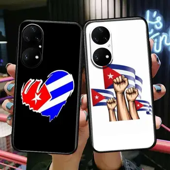 Kubos Vėliava Telefoną Atveju Huawei p50 P40 30 P20 10 9 8 Lite E Pro Plus Black Etui Coque Tapybos Hoesjes komiksų ūks