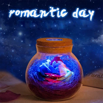 LED Romantiška Rožė Gėlių Tolimosios šviesos Butelis Dimeris Lempos Naktį Šviesos Gėlių Butelis Kūrybos Dovana Mergina Namų puošybai