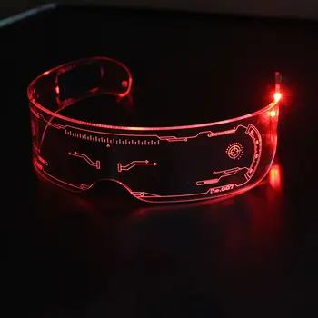 LED šviesos technologija akiniai Kalėdinis vakarėlis baro, šokių, šviesos akrilo akiniai Kietas vaidmenų rekvizitai