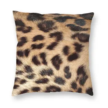 Leopardas Spausdinti Kailio Išvaizdą, Tekstūrą Užvalkalas Spausdinimo Poliesteris Pagalvėlė Padengti Apdailos Pagalvės užvalkalą Padengti Namų Užtrauktukas 45X45cm