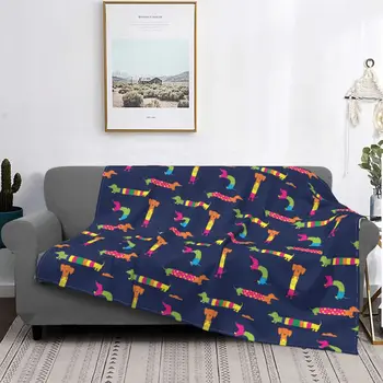 Lustige Dackel Hund Gestrickte Decke Hund Liebhaber Wolle Werfen Decken Namų Sofos Dekoration Ultra-Weiche Warme Bettdecken
