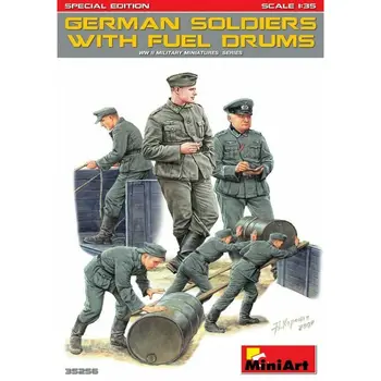 MiniArt 35256 1/35 vokiečių Kareiviai w/ Kuro Būgnai. Specialusis Leidimas Skalės Modelis Rinkinys