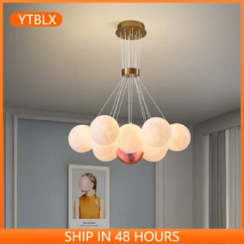 Modernios šviesos prabanga balionas formos sietynas kūrybos kambarį valgomasis dvipusis statybos namų puošybai stiklo kamuolys lempos