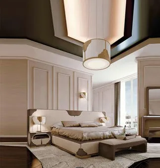 Modernios šviesos prabangių namų miegamojo lova italijos paprasta, patogi didelė lova nauja santuoka lova dvigule lova