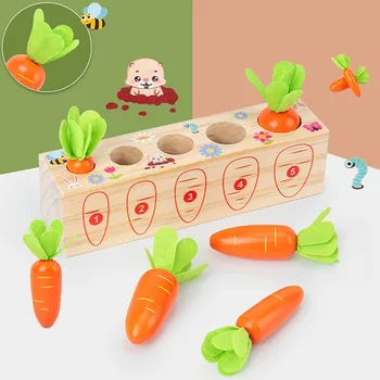Montessori Mediniai Traukiant Žaislas Įdomus Skaitmeninės Įdėkite Morkų Žaidimas Rankų Judesių Koordinavimą Matematikos Valdybos Švietimo Žaislai, Žaidimai