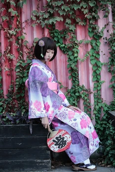 Moterų Japonų Stiliaus Geiša Gėlių Spausdinti Seksualus Yukata Rūbeliai Tradicinių Kimono Juosta, Haori Suknelė Anime Cosplay Kostiumai Šalis