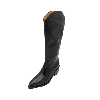 Moterų rudens/ žiemos batai kelio ilgis rudos odos batai Padėkos apranga pažymėjo tne batai classic rudas juodas batai 35-41
