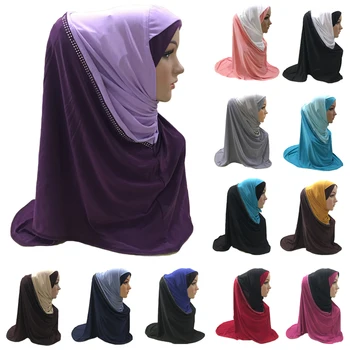 Musulmonų Amira Šalikas Hijab Moterų Amira Malda Hijab Islamo Galvos Apdangalą Wrap Skara Turbaną Niqab Minkštas Skarelė Arabų Šalikas Accessori