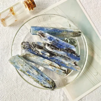 Mėlyna Kianitas Neapdoroti Akmenys Mineralų Pavyzdys Natūralus Kvarco Kristalai Gydymo Brangakmenių Apdaila