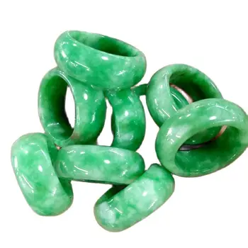 Natūralaus green jade BanZhi žiedas vyrams ir moterims