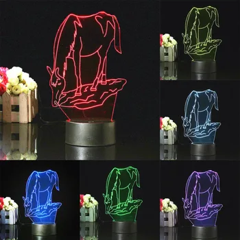 Naujas 3D Kūrybos LED Stalo Lempa, Šviesos, 7 Spalvų Kaita, Naktį Šviesos Kalėdų Dovana Vaikams