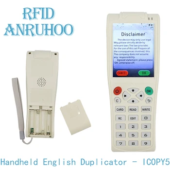 Naujas Delninis RDA popierinės kopijavimo aparatų matricos NFC Smart Chip Šifravimo Dekodavimo Reader 125Khz T5577 Klavišą Ženklelis Rašytojas 13.56 Mhz UID Klonas Kopijuoklis