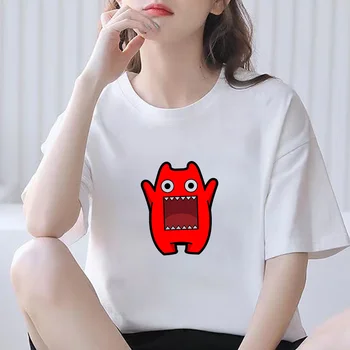 Naujas Little Red Monster Temą Marškinėliai Moterims Kawaii Viršuje Grafinis Tees Juokinga Harajuku T-marškinėliai, Unisex Mados Marškinėlius Moteris
