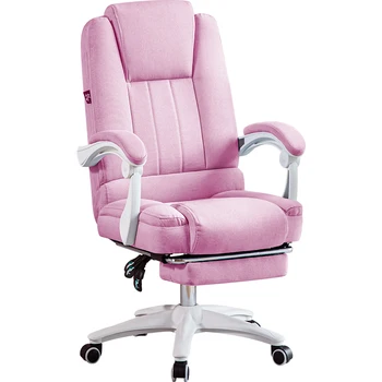 Naujas rožinės spalvos audinio kompiuterio, kėdės, minkšti biuro kėdės sėdima mergina medvilnės skalbiniai kėdutė sukasi 360 laipsnių žaidimas kėdės poilsio kėdė