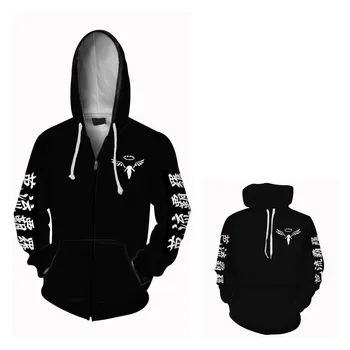 Naujas Tokijo Revengers 3D Skaitmeninis Atspausdintas hoodie striukė animacija Cosplay hoodie striukės Užtrauktukas
