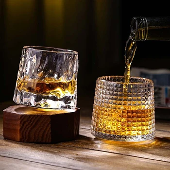 Naujas Verpimo Viskio Stiklo Viskio Stiklinės, Senamadiškas Viskiai Bourbon Akiniai