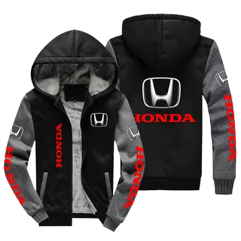 Naujas Žiemos Vyrų Honda Logo Hoodies Mados Aukštos Kokybės Ilgomis Rankovėmis Striukė Atsitiktinis Užtrauktukas Vilnos Linijinės Vilnos Megztiniai Kailis