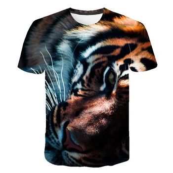 Naujausias vasaros vyrų tigras 3D atspausdintas gyvūnų dizaino T-shirt atsitiktinis mados ir patogūs drabužiai trumpas rankovėmis marškinėliai m