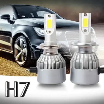 Nauji 2vnt C6 LED Automobilių Žibintų Rinkinį COB H7 36W 7600LM Balta Lemputes