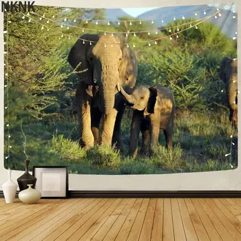 NKNK Prekės Dramblys Gobelenas Gyvūnų Kilimas Sienos Meilė Namuose Tapestrys Medžių Tenture Mandala Dekoro Boho dekoro Hipių Naujas
