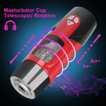 OLO 7 Režimai Masturbacija Taurės Seksualus Balsas Vyrų Masturbator
Automatinis Teleskopinis Sukimosi Suaugusiųjų Produktas