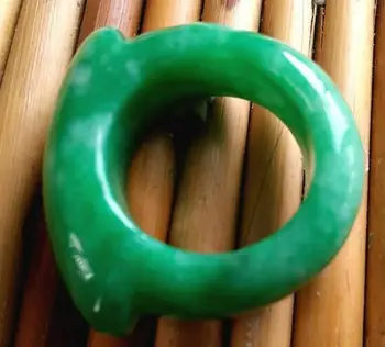 Originali Kinijos gamtos green jade juvelyrika žiedas