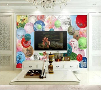 Papel de parede Klasikinio Kinų Popieriaus Naftos Skėtis 3d tapetai, freskos,svetainė, tv wall miegamojo sienos dokumentų namų dekoro
