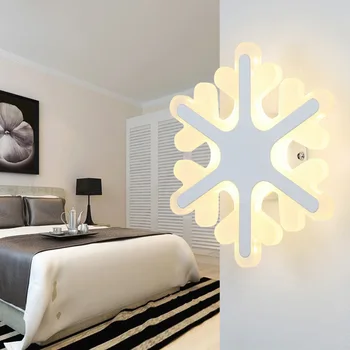 Paprasta Miegamojo Lovos LED Sienos Lempos Kūrybos Eilėje Lempos Kambarį Sniego Akrilo Lempos Vaikų Kambario Šviesos Nemokamas Pristatymas