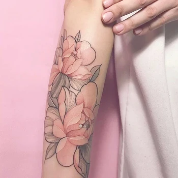 Per 15 Nemokamas Pristatymas Gėlių Arm Tatuiruotės Lipdukas Vandeniui Spalvinga Moterų Ilgalaikį Modeliavimas Seksualus korėjos Peties