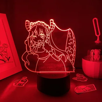 Praleisti Kobayashi ' s Dragon Tarnaitė Lavos Lempa 3D Anime Mielas Paveikslas Jiedu Led Manga Naktį Žibintai Gimtadienio Dovanos Miegamasis Stalo Dekoro Žaidimas