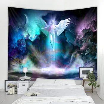 Psychedelic gobelenas fantazijos angelas sparnų sienos kabo hipių bohemijos menas, sienų apdaila estetika kambarį apdailos 8 dydžiai