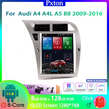 Pxton Tesla Ekranas Android Automobilio Radijas Stereo Multimedijos Grotuvo Audi A4, A4L A5 B8 2009-2016 Carplay Auto 8G+128G 4G WIFI DSP