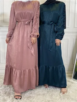 Ramadanas Dubajaus Musulmonų Moterų Suknelė Elegantiškas Plisuotos Abaja Turkija, Arabų Ilga Suknelė Kaftan Ilgos Suknelės Skraiste Longue Musulmane Vestidos