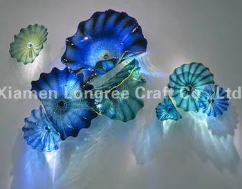 Ranka Amatų Murano Stiklo Plokštės Dizainas Vandenyno Serijos Mėlyna Pūsto Stiklo Sienos Sconce