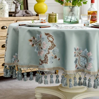 Raundas Naujas grožio Europoje nėrinių staltiesės, stalo audinio kilimėlis padengti namų stalo vakarienės stalo, mat vestuvės, romantiškas Dec MF086
