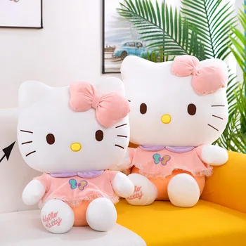Sanrio Kawaii Hello Kitty Pliušinis Žaislas, Lėlė Pagalvę iškamša Vaikų Peluche Namų Puošybai Plushies Žaislai Mergaitėms Dovanų